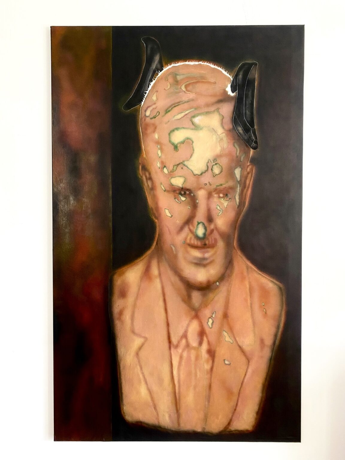 Unfair - No more fathers, 2025, acrylics and pencil colors on cotton, 200x120, ahmad mallah