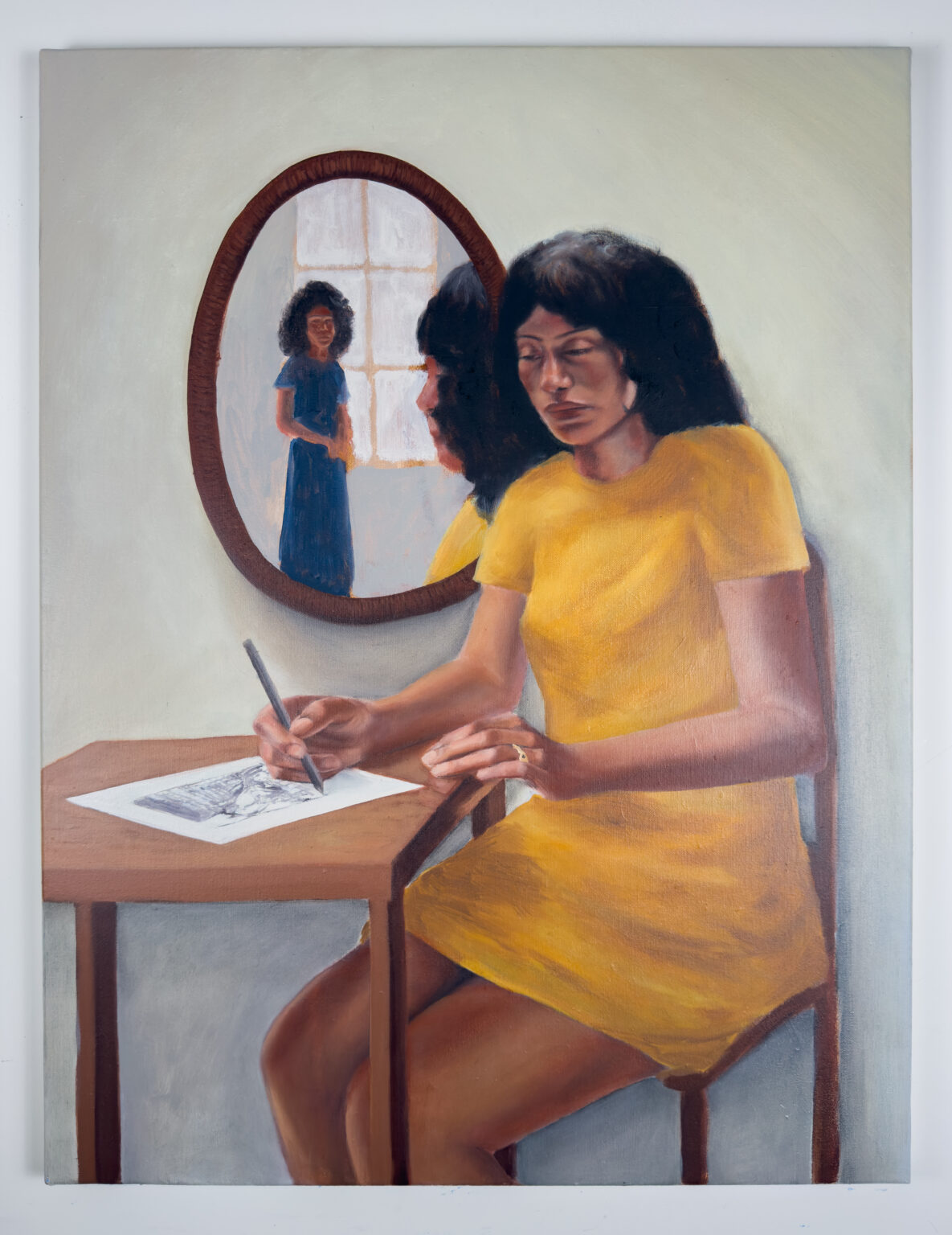 Unfair - Faria_ van creij-callender_a drawing, a question - 85 cm x 65 cm, oil on canvas_2025